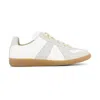 Maison Margiela Women Replica Low-top Leather Sneakers With Suede Inserts In White