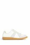 Maison Margiela Women Replica Low-top Leather Sneakers With Suede Inserts In White