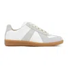 Maison Margiela Women Replica Low-top Leather Sneakers With Suede Inserts In White