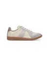 Maison Margiela Sneakers In Beige With Front Lace-up Fastening In White