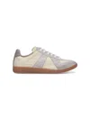 Maison Margiela Sneakers In Beige With Front Lace-up Fastening In White