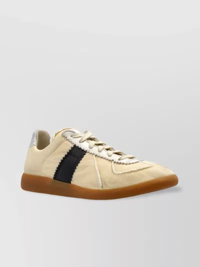 Maison Margiela Sneakers With Suede Accents And Contrast Panel In Beige