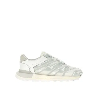 Maison Margiela Sneakers With Textured Fabric And Leather Accents In White