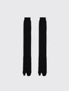 Maison Margiela Ribbed Solid Color Tabi Long Socks In Schwarz