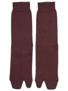 Maison Margiela Socks "tabi" In Burgundy