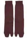 Maison Margiela Socks "tabi" In Burgundy