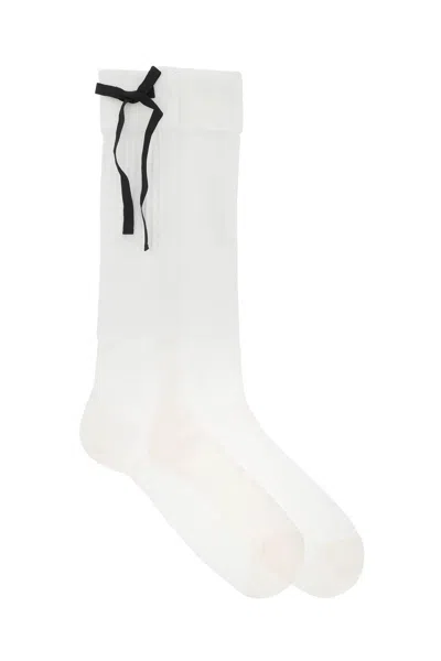 Maison Margiela Socks With Bows In White