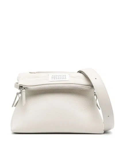 Maison Margiela Foldover Leather Shoulder Bag In Neutrals