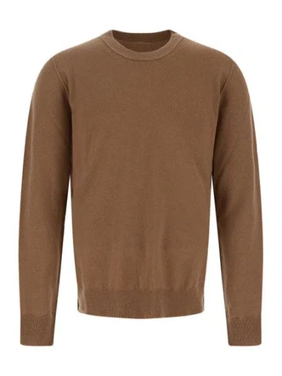 Maison Margiela Luxurious Men's Charcoal Grey Cashmere Jumper For Fall/winter 2024 In Beige
