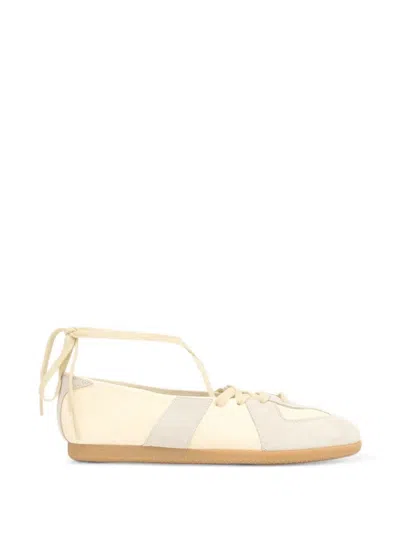 Maison Margiela Soft Lace-up Ballet Flats In Nude & Neutrals