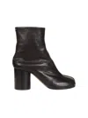 Maison Margiela Soft Leather Ankle Boots With Iconic Split-toe Design And 8cm Heel In Black