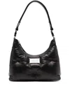 Maison Margiela Black Nappa Leather Small Glam Slam Hobo Shoulder Bag In Black