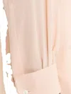 Maison Margiela Soft Silk Long Sleeve Shirt With Classic Collar And Button Front In Neutral