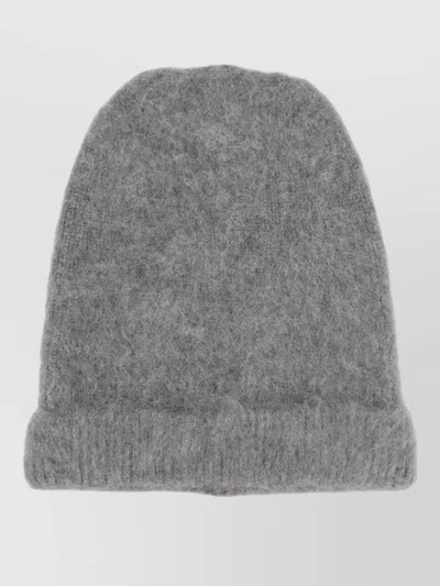 Maison Margiela Soft Texture Hat Neutral Tone Cuff In Red