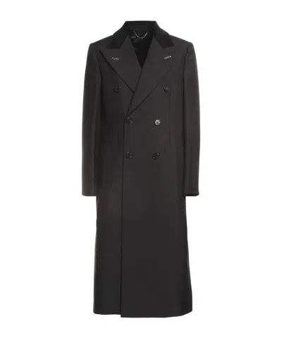 Maison Margiela Solid Color Coats In Black