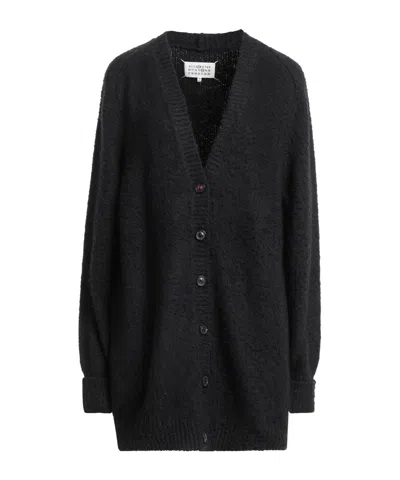 Maison Margiela Solid Color Knit Cardigan In Black