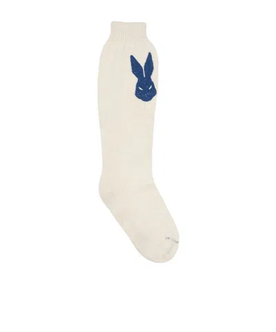 Maison Margiela Solid Color Knit Socks In White