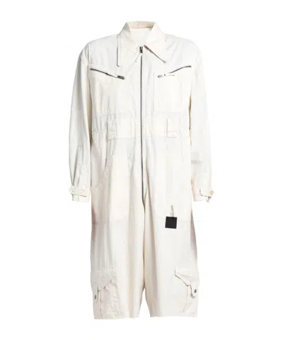 Maison Margiela Solid Color Romper Shorts In White