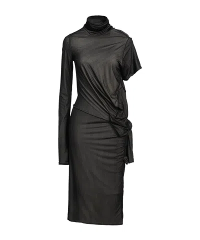 Maison Margiela Solid Color Short-sleeve Turtleneck Dress In Black
