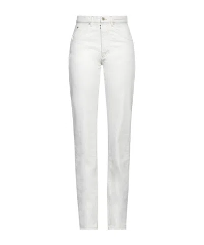 Maison Margiela Solid Color Twill Trousers In White