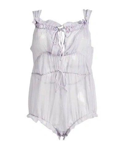 Maison Margiela Woman Bodysuit Lilac Size 8 Silk In Purple