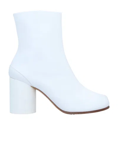Maison Margiela Solid-color Leather Ankle Boots In White