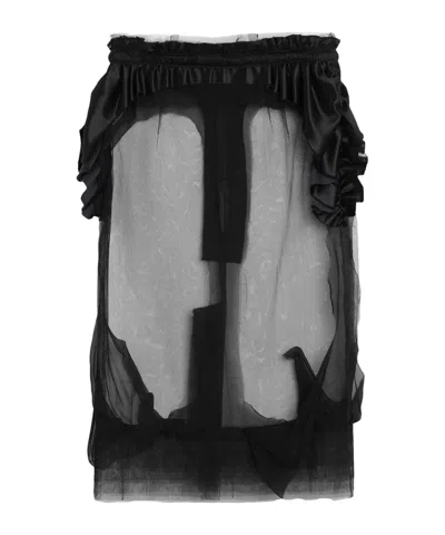 Maison Margiela Solid-color Satin Midi Skirt In Purple