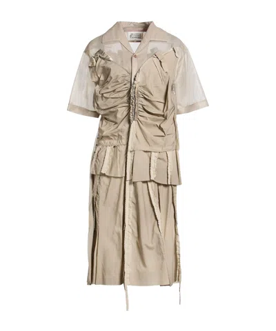 Maison Margiela Solidcolor Shirt Dress In Nude