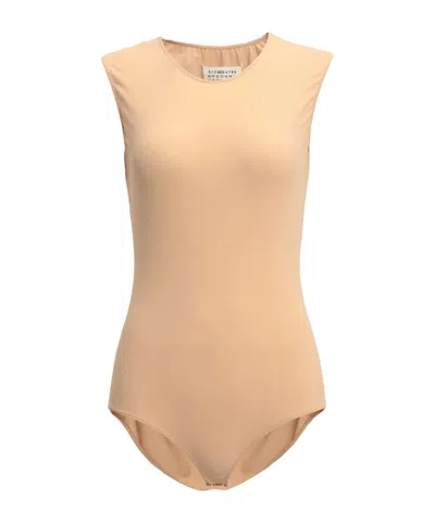 Maison Margiela Solidcolor Stretch Sleeveless Top In Brown