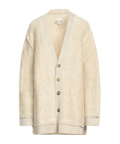 Maison Margiela Solidcolor Thick Knit Cardigan In Neutral