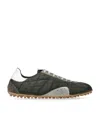 Maison Margiela Quilted-texture Sneakers With Rugged Sole And Suede Overlays In Green