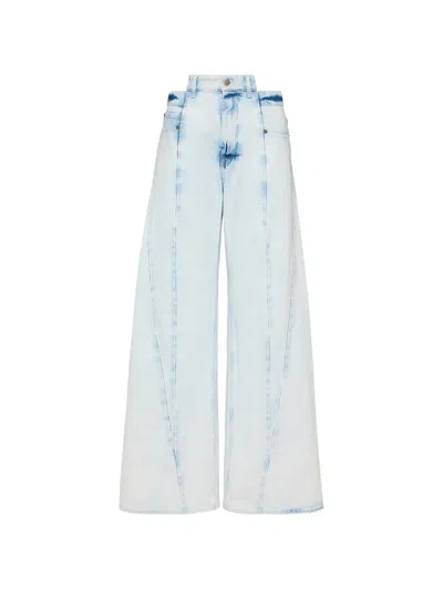 Maison Margiela Spliced Curved-seam Jeans In Blue