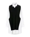Maison Margiela Spliced Long-sleeve Shirtdress In Black