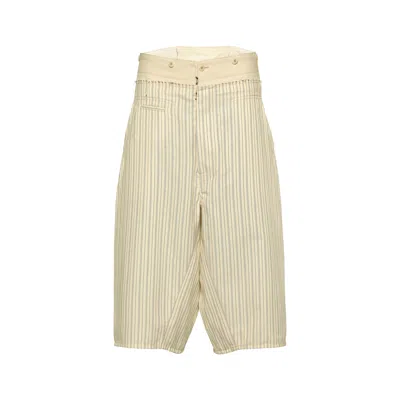 Maison Margiela Spliced Shorts Man Ecru In Neutral