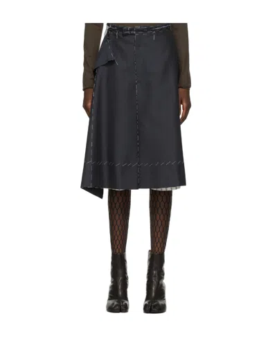 Maison Margiela Spliced Skirt In Black