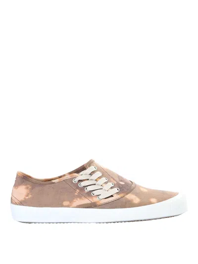 Maison Margiela Spliced Camouflage Cotton Sneakers In Military Green