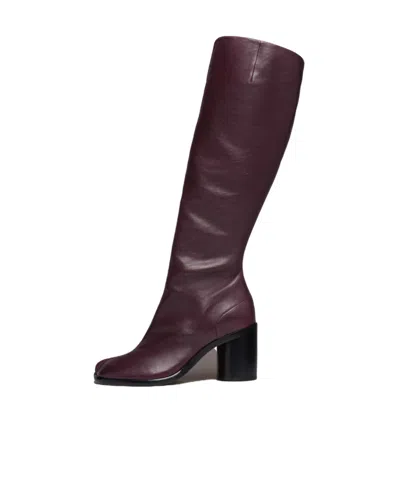 Maison Margiela Split Toe And Knee Boots In Black