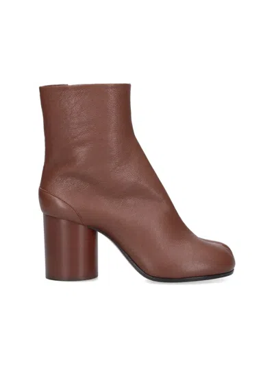 Maison Margiela Split-toe Brown Leather Ankle Boots