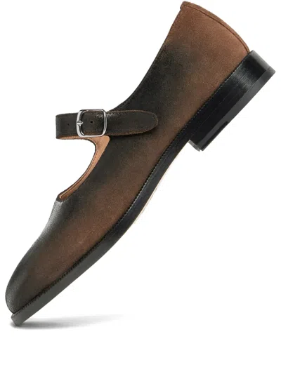 Maison Margiela Split-toe Buckle Tabi Mary Jane In Brown
