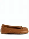 Maison Margiela Split-toe Leather Flats With Gathered Detailing In Brown