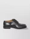 Maison Margiela Tabi Brushed Leather Lace-up Shoes In Black