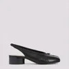 Maison Margiela Split-toe Leather Mules With Low Block Heel In Black