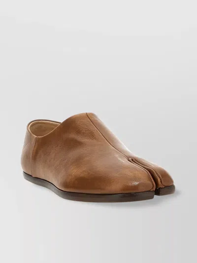 Maison Margiela Split Toe Leather Sole Loafers