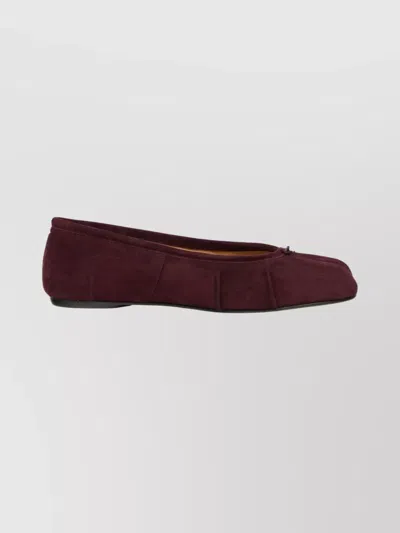 MAISON MARGIELA SPLIT TOE SUEDE BALLERINA SHOES WITH BOW