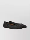 Maison Margiela Split Toe Textured Finish Ballerina Shoes In Black