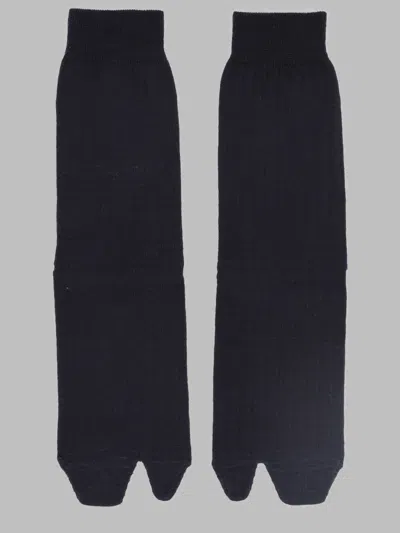 Maison Margiela Split-toe Wool-blend Socks In Blue