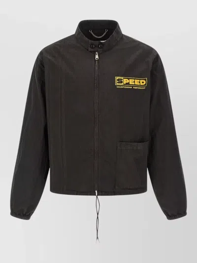 Maison Margiela Sport Jacket Chain Collar Graphic Back In Black