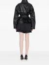 Maison Margiela Black Laminated Cotton Belted Jacket In Black