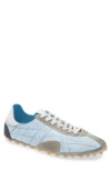 Maison Margiela Quilted Low-top Sneakers With Suede Overlays And Gum Rubber Sole In Blue
