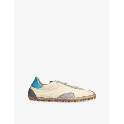 MAISON MARGIELA SPRINTERS CANVAS AND SUEDE LOW-TOP TRAINERS